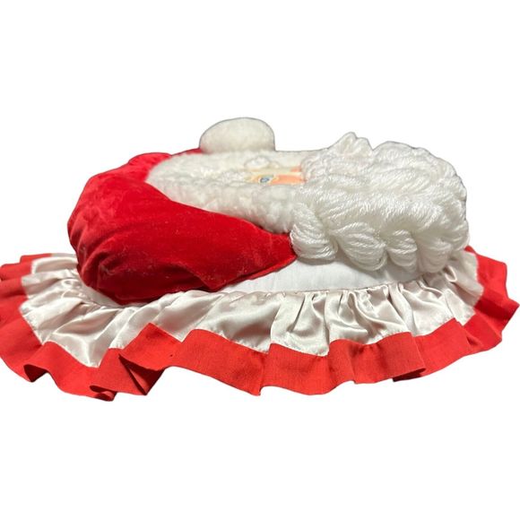 Hand Painted By Lilly Santa Face Holiday Pillow Christmas Decor Vintage 13” HTF - Picture 13 of 16